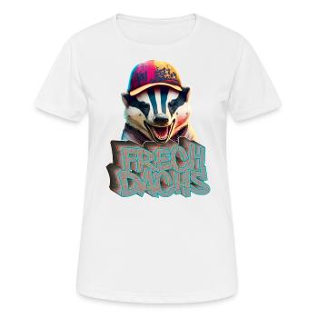 Frechdachs- Frecher Dachs Graffiti Style - Frauen T-Shirt atmungsaktiv - Weiß - Vorne - AI Model Female 172 dark (172cm)