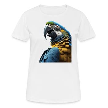 Aras bleus Oiseaux tropicaux aux couleurs vives - T-shirt respirant Femme - blanc - Devant - AI Model Female 172 dark (172cm)