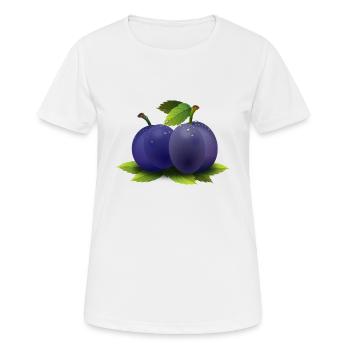 plum plum veggie vegetables fruits1 - Women's Breathable T-Shirt - white - Front - AI Model Female 172 dark (172cm)