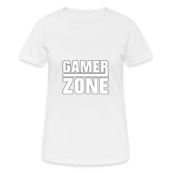 Gamer Zone - Gaming - Frauen T-Shirt atmungsaktiv - Weiß - Vorne - AI Model Female 172 dark (172cm)