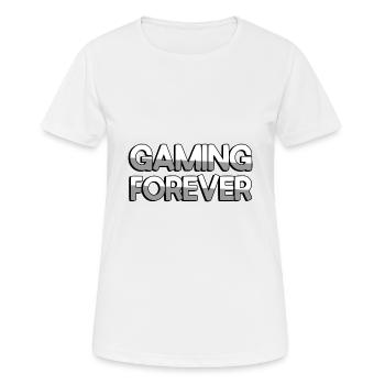 GAMING FOREVER - Gaming - T-shirt respirant Femme - blanc - Devant - AI Model Female 172 dark (172cm)