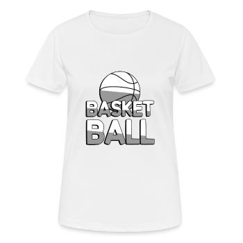 BASKETBALL + Basket Ball - Sport - Frauen T-Shirt atmungsaktiv - Weiß - Vorne - AI Model Female 172 dark (172cm)