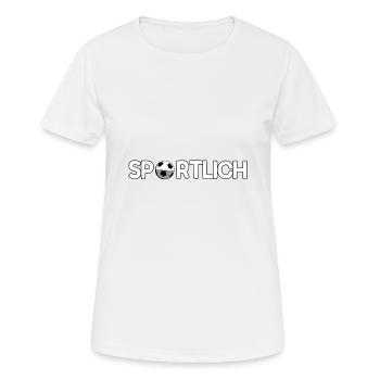 SPORTLICH + Fuss Ball - Sport - Frauen T-Shirt atmungsaktiv - Weiß - Vorne - AI Model Female 172 dark (172cm)