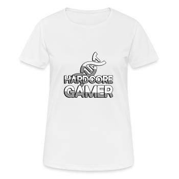 HARDCORE GAMER + ADN - Jeux - T-shirt respirant Femme - blanc - Devant - AI Model Female 172 dark (172cm)
