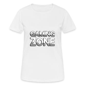 GAMING ZONE - Gaming - Frauen T-Shirt atmungsaktiv - Weiß - Vorne - AI Model Female 172 dark (172cm)