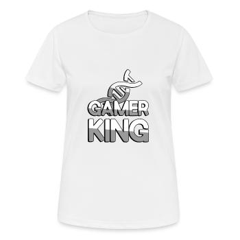 GAMER KING + DNA - Gaming - Frauen T-Shirt atmungsaktiv - Weiß - Vorne - AI Model Female 172 dark (172cm)
