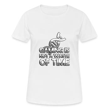 LE JEU N’EST PAS UNE PERTE DE TEMPS + ADN - Gaming - T-shirt respirant Femme - blanc - Devant - AI Model Female 172 dark (172cm)