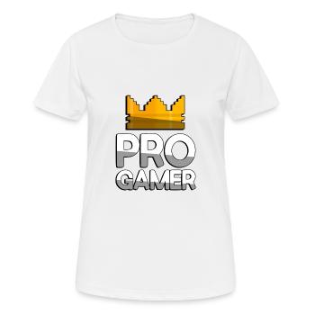 PRO GAMER + King Crown - Jeux - T-shirt respirant Femme - blanc - Devant - AI Model Female 172 dark (172cm)