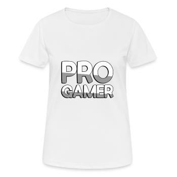 PRO GAMER - Gaming - Frauen T-Shirt atmungsaktiv - Weiß - Vorne - AI Model Female 172 dark (172cm)