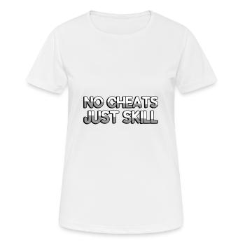 NO CHEATS JUST SKILL - Gaming - Women's Breathable T-Shirt - white - Front - AI Model Female 172 dark (172cm)