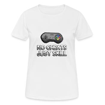 NO CHEATS JUST SKILL + SNES Controller - Gaming - Women's Breathable T-Shirt - white - Front - AI Model Female 172 dark (172cm)