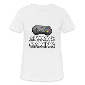ALWAYS GAMING + SNES Controller - Gaming - Frauen T-Shirt atmungsaktiv - Weiß - Vorne - AI Model Female 172 dark (172cm)