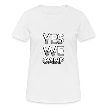 YES WE CAMP - Camping - T-shirt respirant Femme - blanc - Devant - AI Model Female 172 dark (172cm)