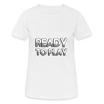 READY TO PLAY - Gaming - Women's Breathable T-Shirt - white - Front - AI Model Female 172 dark (172cm)