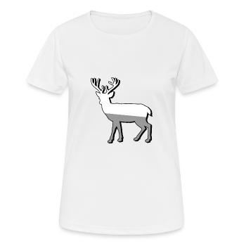 Rentier | Reindeer - Illustraton - Frauen T-Shirt atmungsaktiv - Weiß - Vorne - AI Model Female 172 dark (172cm)