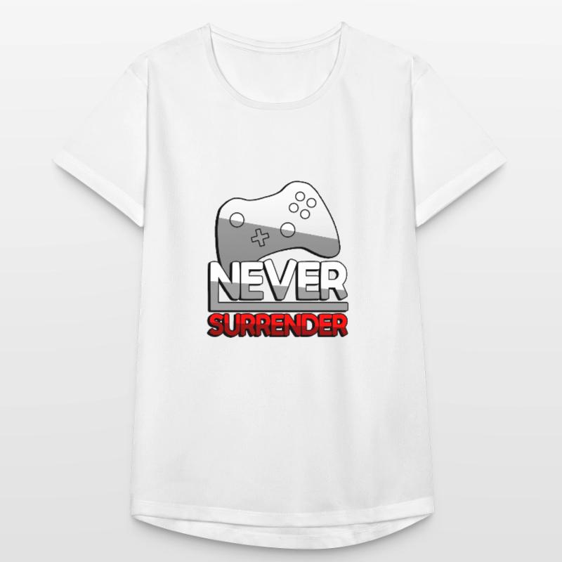 NEVER SURRENDER (Rot) + Controller - Gaming Frauen T-Shirt atmungsaktiv