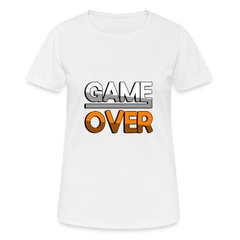 GAME OVER (Orange) - Gaming - Frauen T-Shirt atmungsaktiv - Weiß - Vorne - AI Model Female 172 dark (172cm)