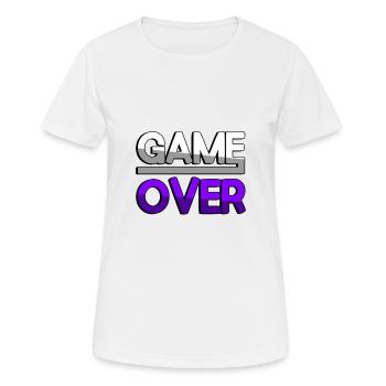 GAME OVER (Lila) - Gaming - Frauen T-Shirt atmungsaktiv - Weiß - Vorne - AI Model Female 172 dark (172cm)