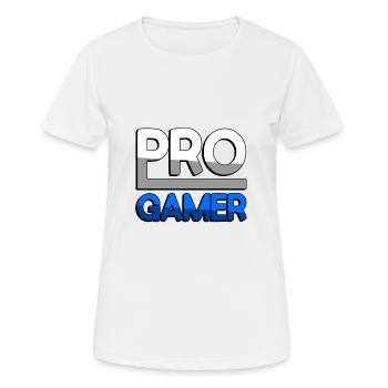 PRO GAMER (Bleu) - Jeux - T-shirt respirant Femme - blanc - Devant - AI Model Female 172 dark (172cm)