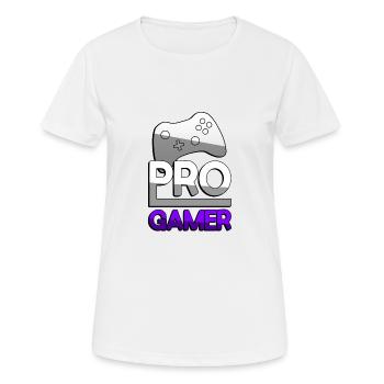 PRO GAMER (Violet) + Contrôleur - Jeux - T-shirt respirant Femme - blanc - Devant - AI Model Female 172 dark (172cm)