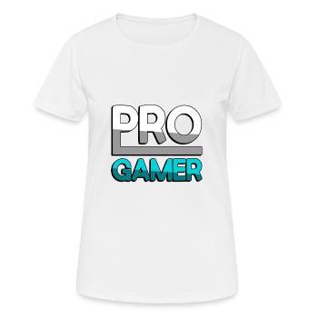 PRO GAMER (Turquoise) - Jeux - T-shirt respirant Femme - blanc - Devant - AI Model Female 172 dark (172cm)