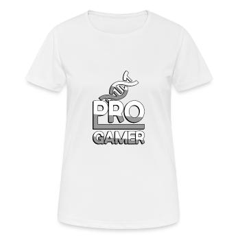 PRO GAMER (Blanc) + ADN - Jeux - T-shirt respirant Femme - blanc - Devant - AI Model Female 172 dark (172cm)
