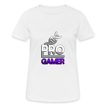 PRO GAMER (Violet) + ADN - Jeux - T-shirt respirant Femme - blanc - Devant - AI Model Female 172 dark (172cm)