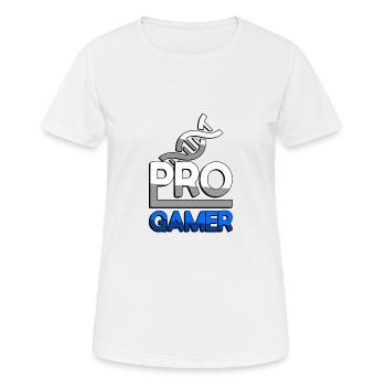PRO GAMER (Bleu) + ADN - Jeux - T-shirt respirant Femme - blanc - Devant - AI Model Female 172 dark (172cm)
