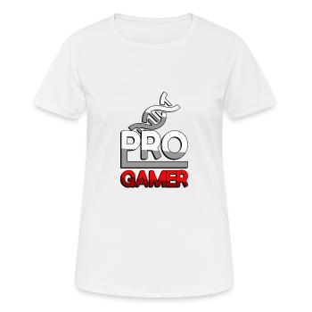 PRO GAMER (Rouge) + ADN - Jeux - T-shirt respirant Femme - blanc - Devant - AI Model Female 172 dark (172cm)