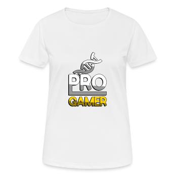 PRO GAMER (Jaune) + ADN - Jeux - T-shirt respirant Femme - blanc - Devant - AI Model Female 172 dark (172cm)