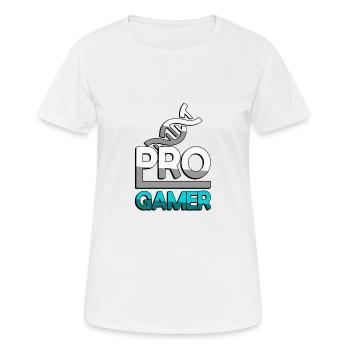 PRO GAMER (Turquoise) + ADN - Jeux - T-shirt respirant Femme - blanc - Devant - AI Model Female 172 dark (172cm)