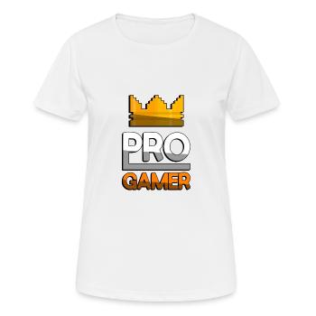 PRO GAMER (Orange) + King Crown - Gaming - Frauen T-Shirt atmungsaktiv - Weiß - Vorne - AI Model Female 172 dark (172cm)