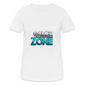 GAMER ZONE (Turquoise) - Gaming - Women's Breathable T-Shirt - white - Front - AI Model Female 172 dark (172cm)