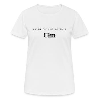 Ulm les coordonnées - T-shirt respirant Femme - blanc - Devant - AI Model Female 172 dark (172cm)