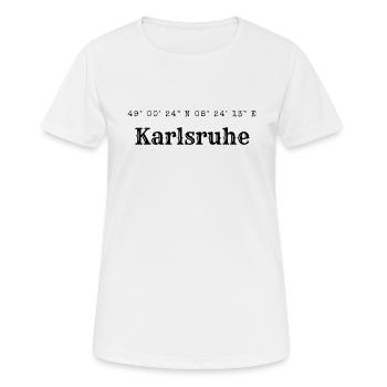 Coordonnées de Karlsruhe - T-shirt respirant Femme - blanc - Devant - AI Model Female 172 dark (172cm)