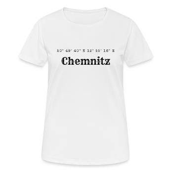 Coordonnées de Chemnitz - T-shirt respirant Femme - blanc - Devant - AI Model Female 172 dark (172cm)