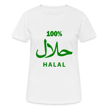 Halal - Frauen T-Shirt atmungsaktiv - Weiß - Vorne - AI Model Female 172 dark (172cm)