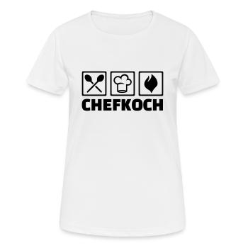 Chefkoch - Frauen T-Shirt atmungsaktiv - Weiß - Vorne - AI Model Female 172 dark (172cm)