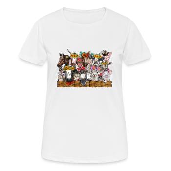 Animaux de la ferme aquarelle - T-shirt respirant Femme - blanc - Devant - AI Model Female 172 dark (172cm)