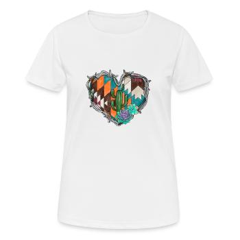 Azteken mit saftigem Stacheldraht - Frauen T-Shirt atmungsaktiv - Weiß - Vorne - AI Model Female 172 dark (172cm)