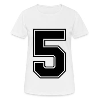 5 nombre de maillots - T-shirt respirant Femme - blanc - Devant - AI Model Female 172 dark (172cm)