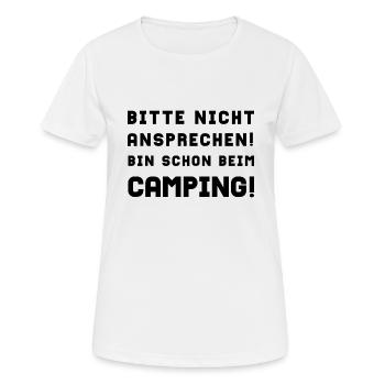 bitte nicht ansprechen camping - Frauen T-Shirt atmungsaktiv - Weiß - Vorne - AI Model Female 172 dark (172cm)