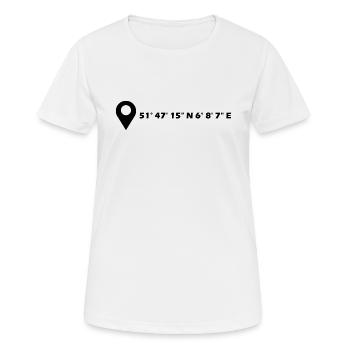 Coordonnées de Clèves - T-shirt respirant Femme - blanc - Devant - AI Model Female 172 dark (172cm)