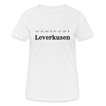 Leverkusen Koordinaten - Frauen T-Shirt atmungsaktiv - Weiß - Vorne - AI Model Female 172 dark (172cm)