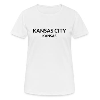 Kansas City, Kansas, États-Unis - T-shirt respirant Femme - blanc - Devant - AI Model Female 172 dark (172cm)