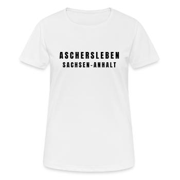 Aschersleben, Saxe-Anhalt - T-shirt respirant Femme - blanc - Devant - AI Model Female 172 dark (172cm)