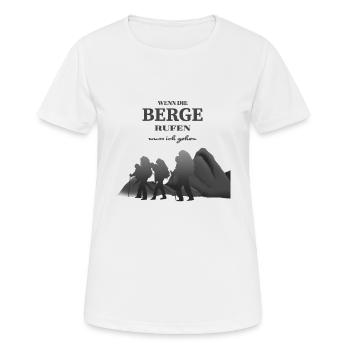 Bergsteigen - Frauen T-Shirt atmungsaktiv - Weiß - Vorne - AI Model Female 172 dark (172cm)