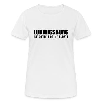 Ludwigsburg Koordinaten - Frauen T-Shirt atmungsaktiv - Weiß - Vorne - AI Model Female 172 dark (172cm)