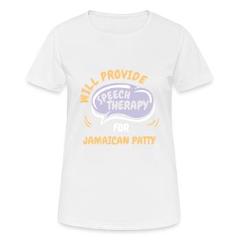 Fournir une orthophonie pour la Jamaïcaine Patty Funny - T-shirt respirant Femme - blanc - Devant - AI Model Female 172 dark (172cm)