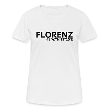 Florenz Koordinaten - Frauen T-Shirt atmungsaktiv - Weiß - Vorne - AI Model Female 172 dark (172cm)